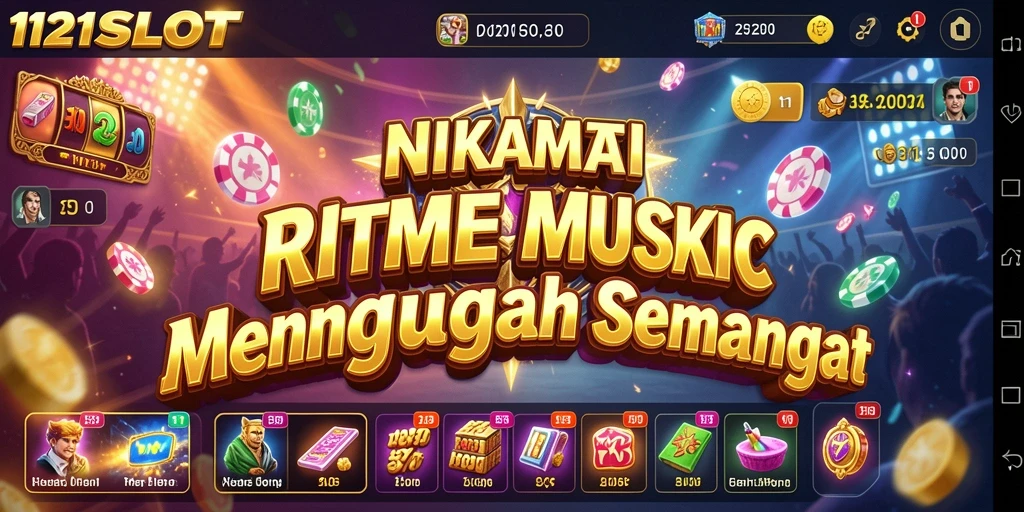Screenshot gameplay 1121SLOT yang menampilkan keseruan permainan musik.