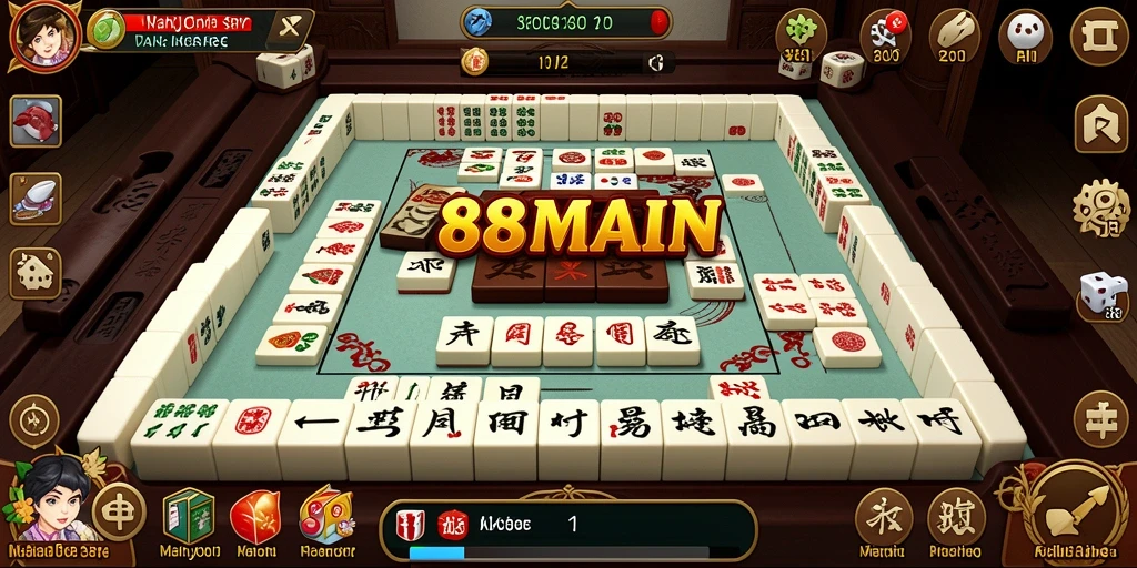 Screenshot gameplay <strong>88MAIN</strong> dengan tampilan mahjong yang menarik.