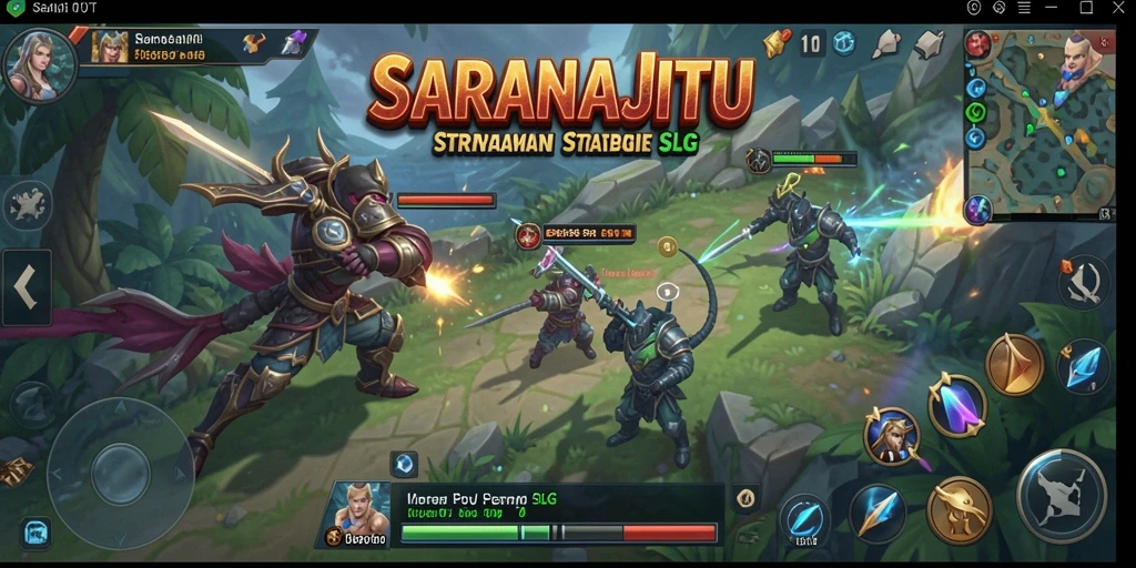 Menampilkan gameplay seru dalam strategi SLG di SARANAJITU.