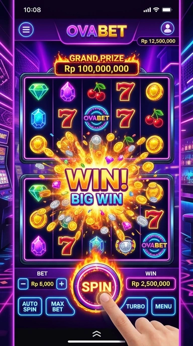 Tampilan utama aplikasi ovabet dengan berbagai pilihan aplikasi.